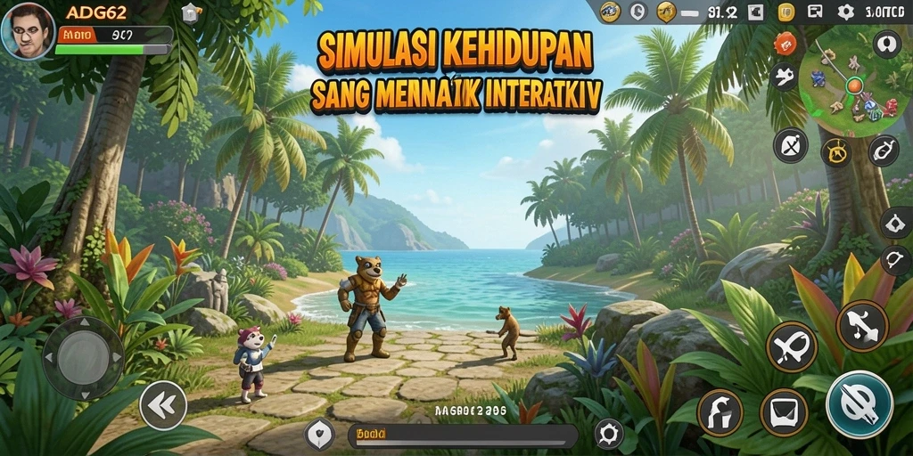 Tampilan menarik dari gameplay ADG62 yang menggambarkan interaksi karakter.