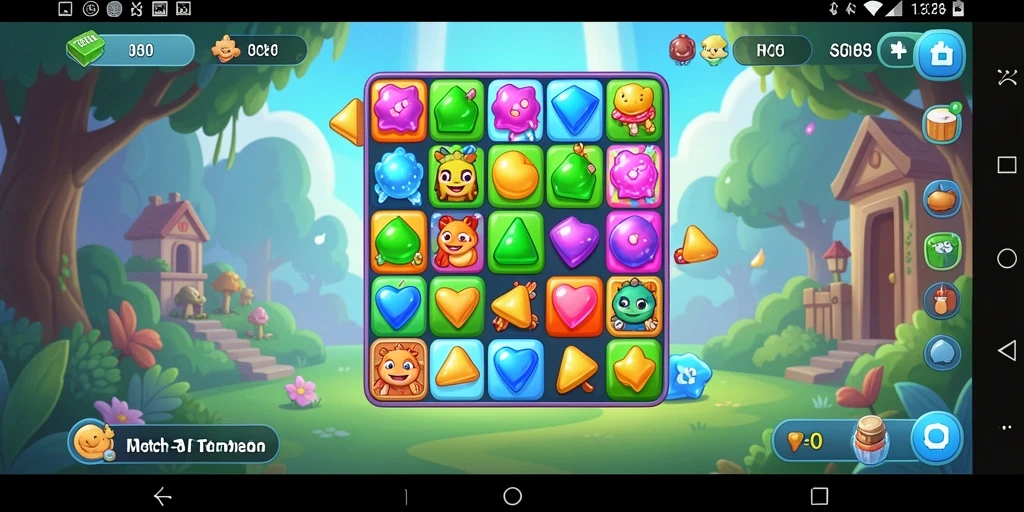 Tampilan gameplay seru ASIA128 dengan tantangan Match-3.