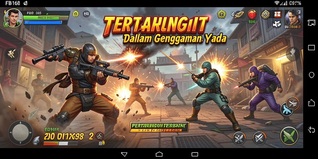 Screenshot menunjukkan pertarungan seru antara karakter dalam FB168.