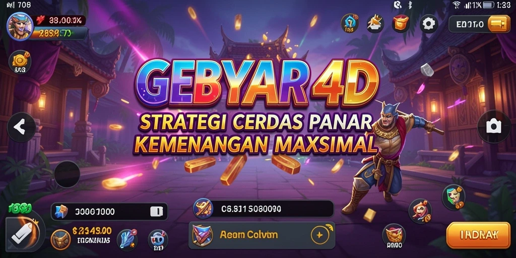 Tangkapan layar gameplay GEBYAR4D menunjukkan intensitas pertempuran strategi.