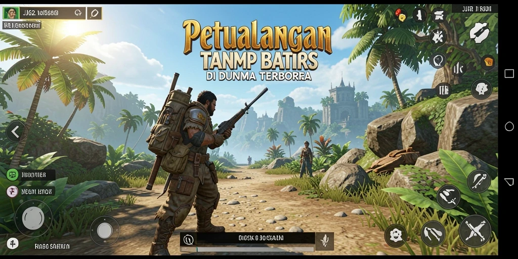 Screenshot gameplay JJ62 menampilkan eksplorasi dunia terbuka yang kaya.