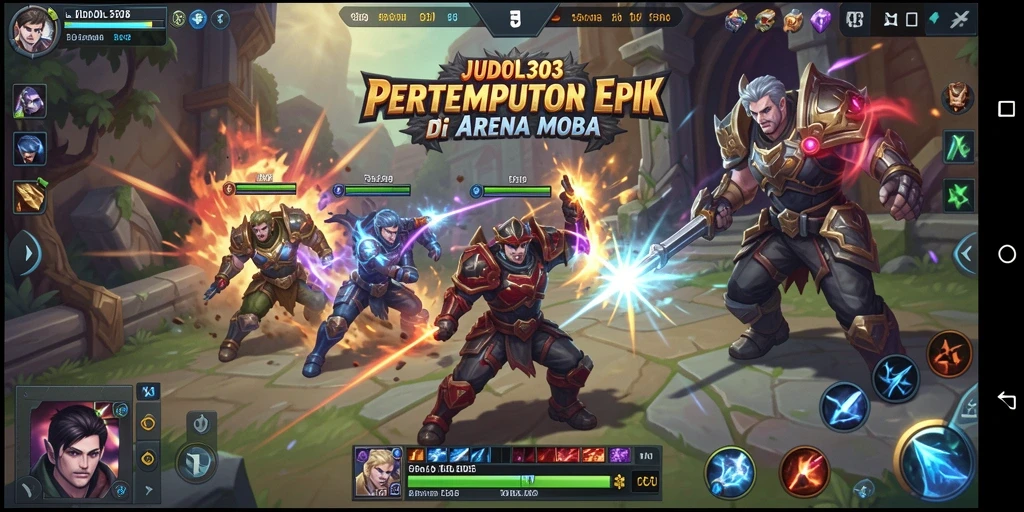 Tampilan gameplay menarik dalam arena pertempuran MOBA.