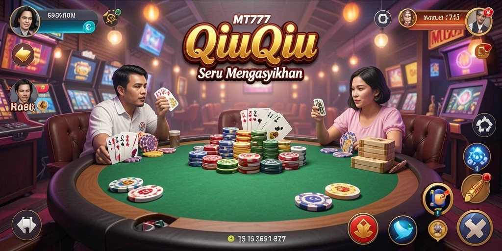 Screenshot gameplay MT777 menampilkan suasana seru permainan QiuQiu.
