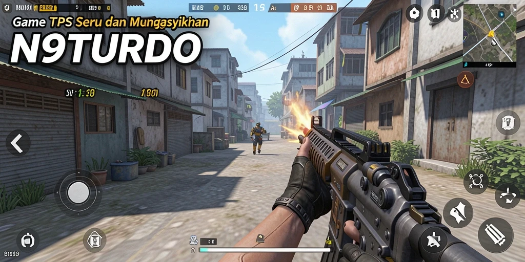 Tampilan gameplay N9TURBO yang mendebarkan dan penuh aksi.