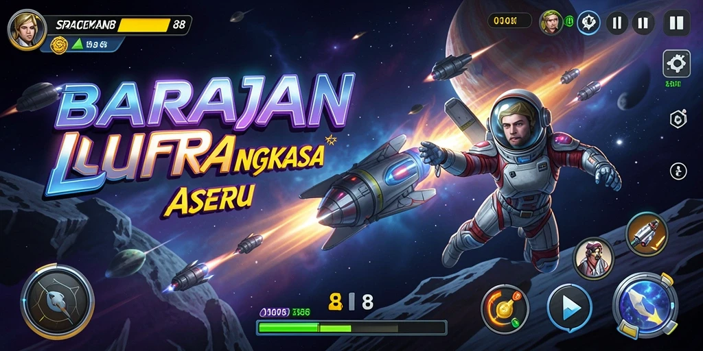Screenshot SPACEMAN88 menampilkan aksi balapan luar angkasa yang mengagumkan.