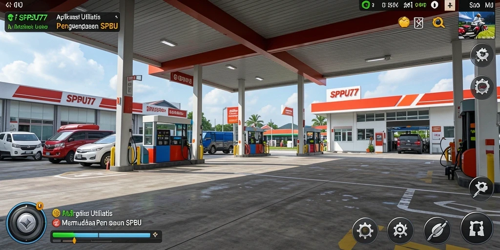 Tampilan antarmuka SPBU77 yang modern dan informatif.