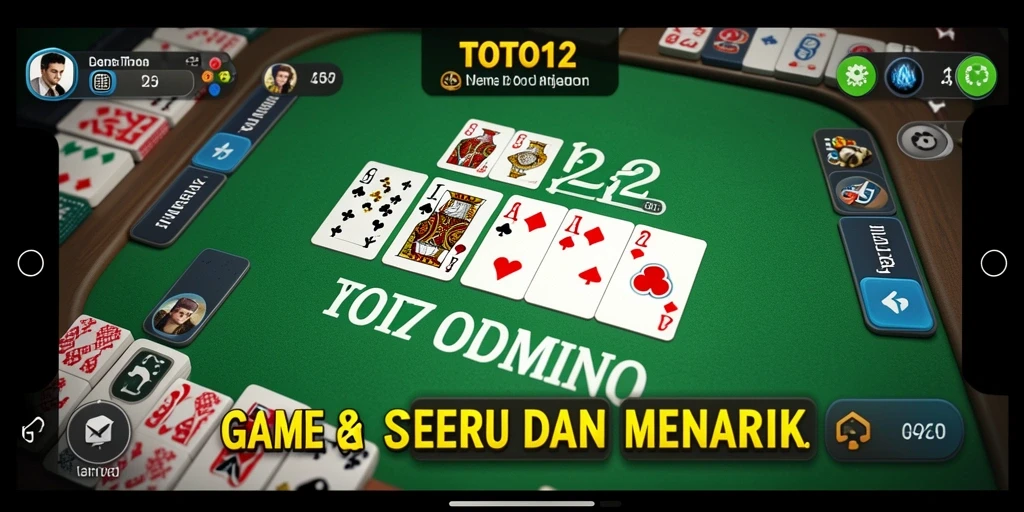 Tampilan gameplay TOTO12 dengan domino yang menarik dan interaktif.