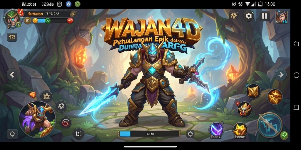 Tangkapan layar utama WAJAN4D menampilkan aksi pertarungan yang epik.